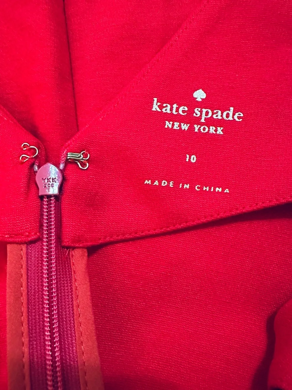 NWT KATE SPADE BROOME STREET V-NECK PONTE FIT & FLARE DRESS RED SZ 10 - Picture 7 of 11